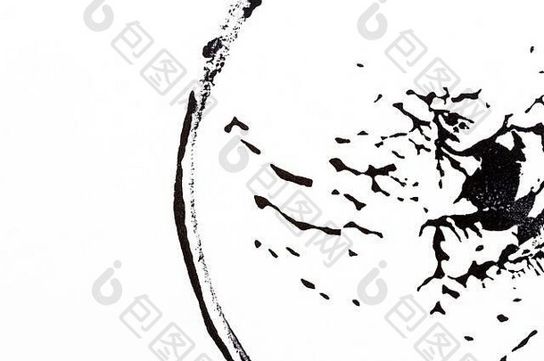 <strong>黑白手绘</strong>亚克力背景。Grunge亚克力质感，带有彩绘圆点和笔触。