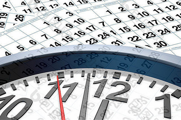 带有日历页的<strong>时间</strong>和日期表示一个月或一周中的重要日期，由带有数字的单独页面表示。