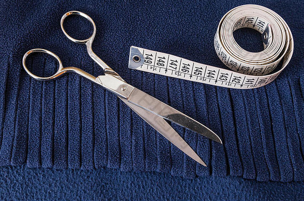 缝纫工具缝纫工具包蓝色的布