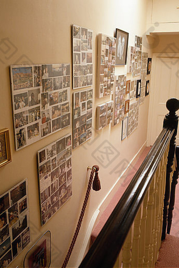 框架照片显示墙楼梯年代着陆