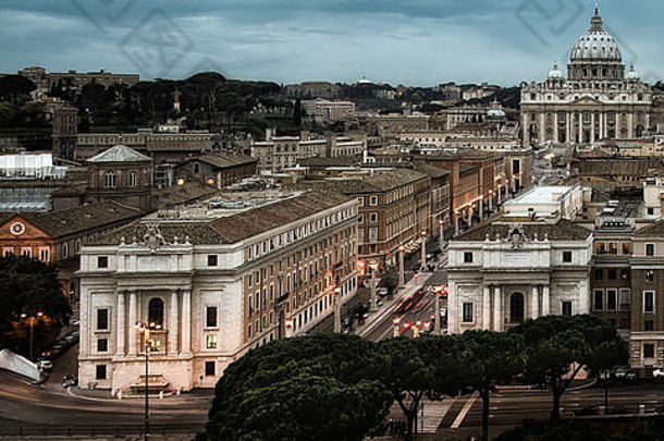 城市景观鸟瞰图，罗马，拉齐奥，意大利