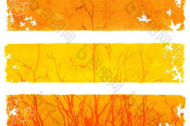 秋天黄色的横幅设计网站