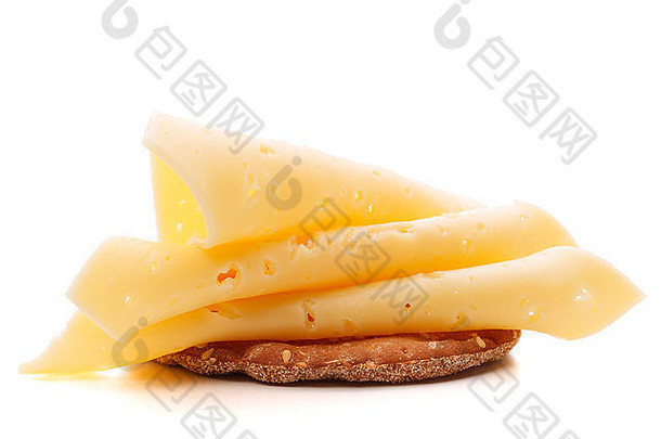 奶酪三明治孤立的白色背景断路