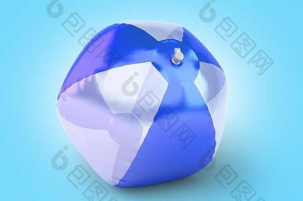 基于蓝色渐变的彩色橡胶球3d渲染