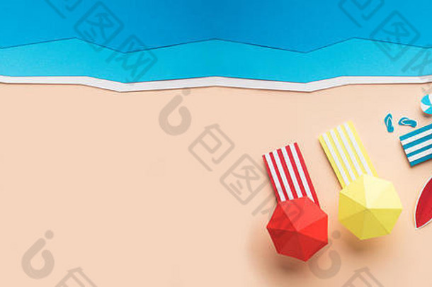 夏日<strong>创意壁纸</strong>，沙滩、大海和雨伞