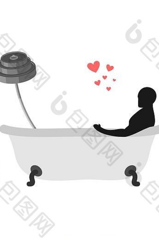 热爱健身运动。男人和杠铃在洗澡。情侣们在浴室里洗澡。永远在一起。我喜欢健美