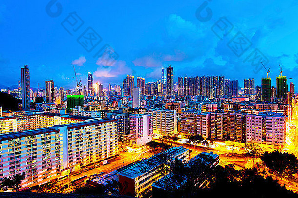 香港深水埗区区夜景