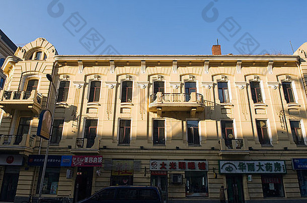中国东北黑龙江省哈尔滨市受俄罗斯影响的建筑道里克地区
