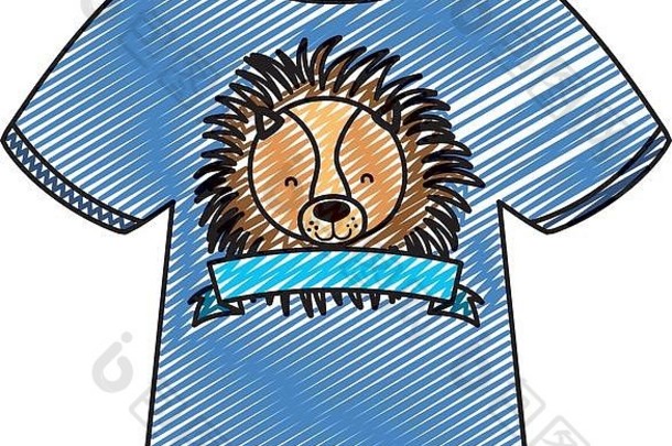 doodle狮子头缎带休闲t恤