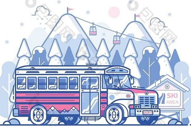 高山滑雪场穿梭巴士