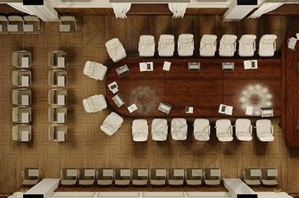 会议房间会议房间室内可视化插图