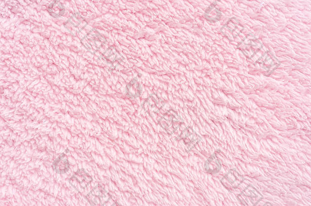 特写粉红色毛巾纹理和背景