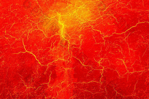火山喷发后热红色碎裂地面结构
