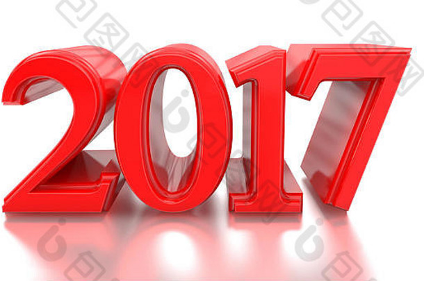 2017年3月。2016-2017年的变化代表着2017年的新年，三维渲染