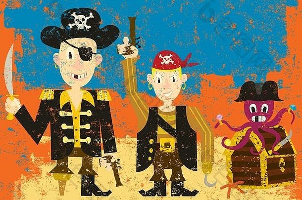 三个带着宝藏的海盗