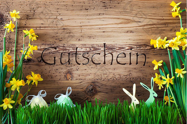 复活节装饰，Gras，Gutschein意味着优惠券