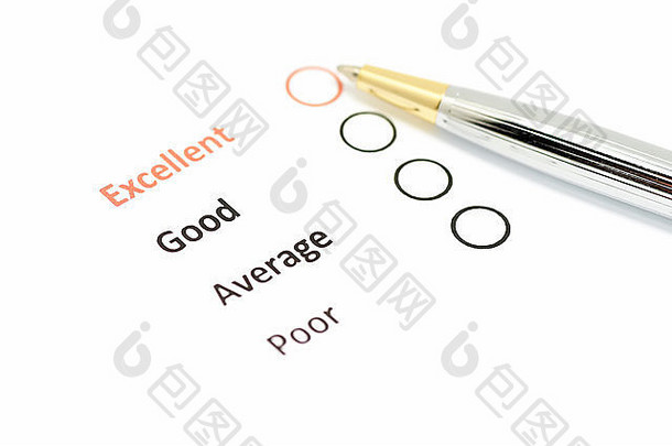 客户满意度调查形式笔指出优秀的复选框