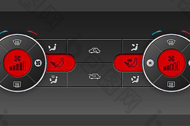 数字双空气条件指示板设计红色的液晶显示器