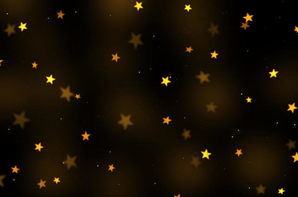 黄金星星散景背景闪亮的散景星星照片覆盖