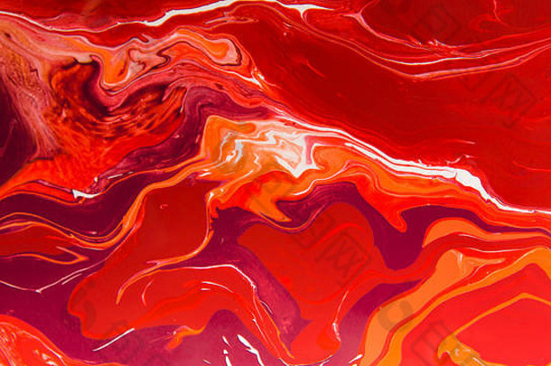 鲜艳的红色液体丙烯酸颜料