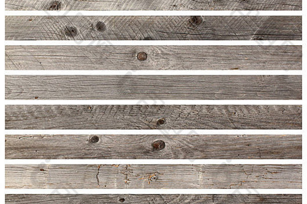 灰色木板，白色隔离，适合您的设计