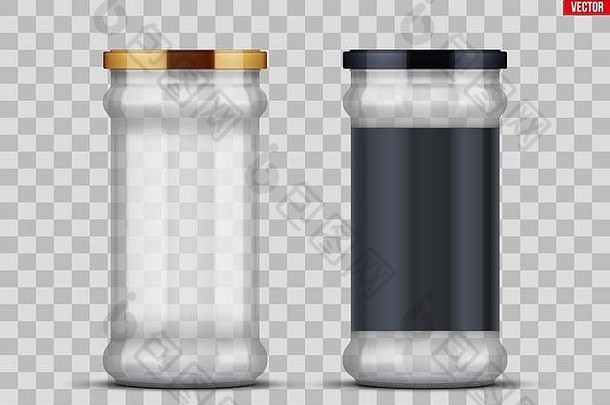 透明的玻璃罐子罐头保存