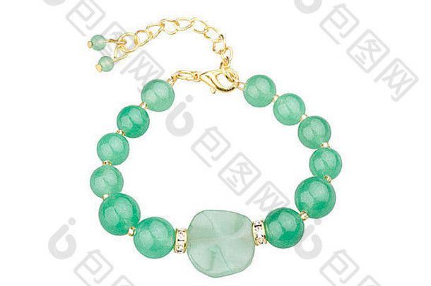 绿色宝石手镯可爱的珠宝自然