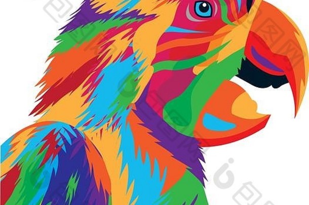 色彩斑斓的鹦鹉画图标