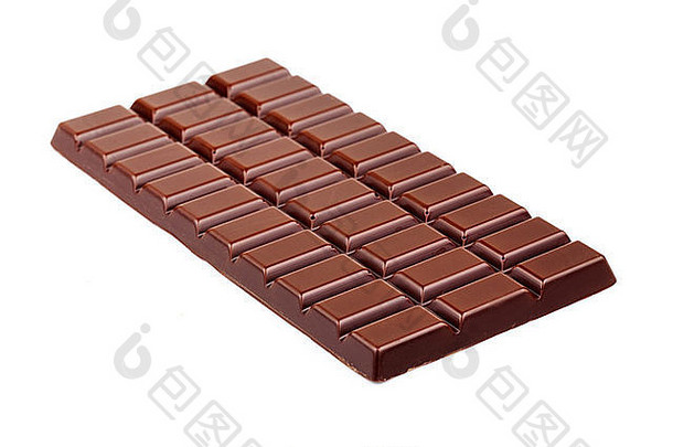 在白/甜黑巧克力棒上分离的巧克力/巧克力棒片剂