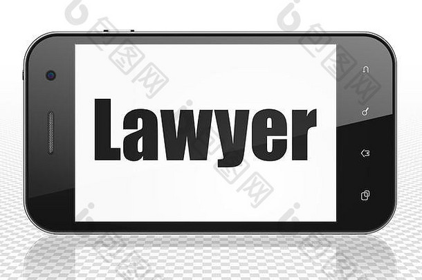 法律概念：显示律师的智能手机