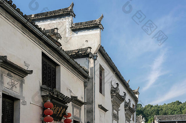 ming王朝房子马头墙安徽古老的小镇礼县安徽中国