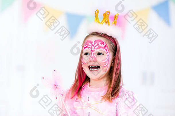 脸绘画女孩公主仙女主题生日聚会，派对脸油漆艺术家服装学前教育孩子孩子们庆祝圣徒
