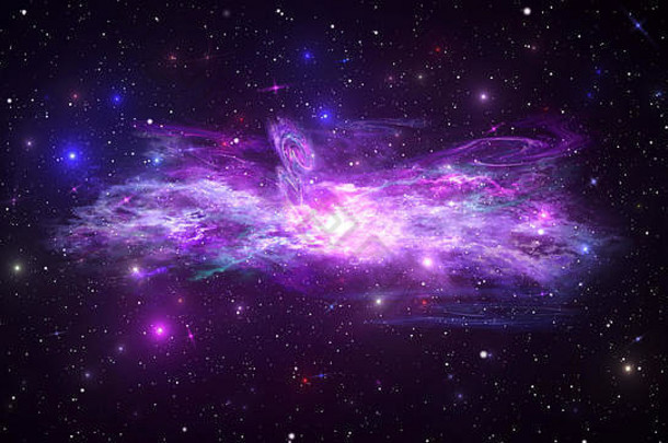 宇宙星系星星色彩斑斓的星云黑暗布满星星的背景