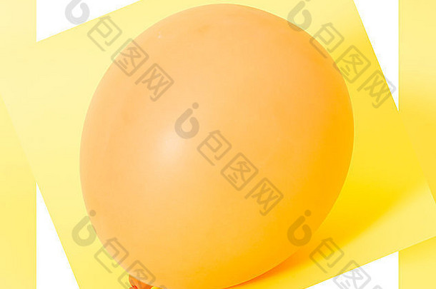 充气气球黄色的背景