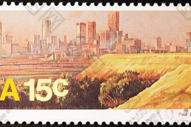 南非邮票上的约翰内斯堡城市景观
