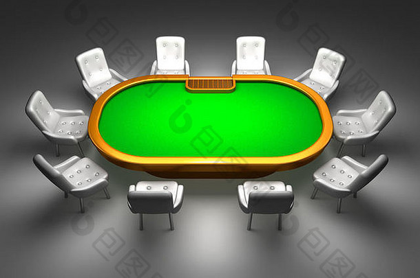 扑克表格椅子前视图孤立的黑色的