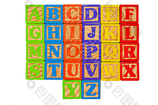 儿童字母块字母资本信