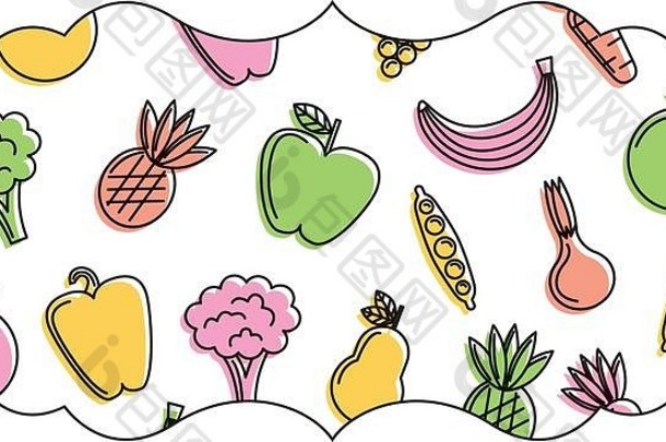 框架水果蔬菜模式