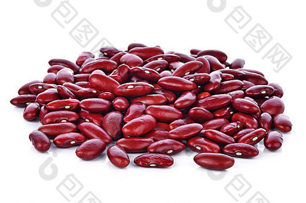 红色的豆孤立的白色背景