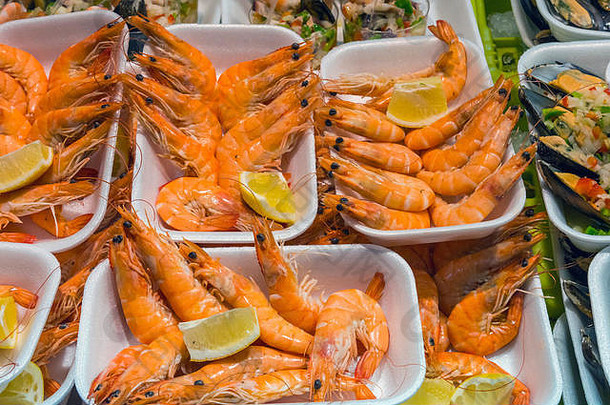 餐前小吃虾市场马德里西班牙