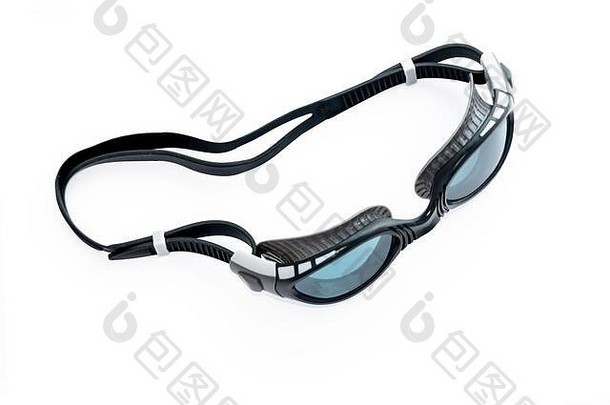 运动黑色游泳池眼镜配蓝色眼镜