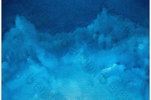 grunge海军蓝背景，模糊云彩，抽象水彩夜空纹理背景
