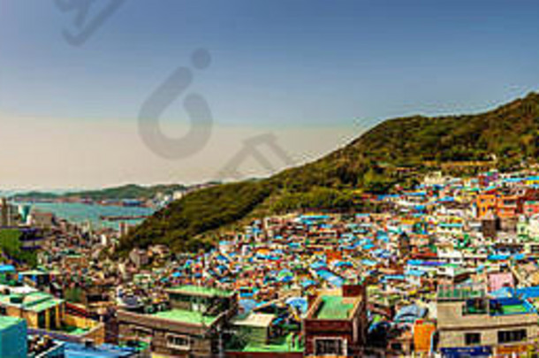 全景视图gamcheon社区釜山南韩国