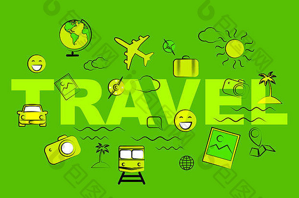 旅行图标代表探索旅行旅游旅行