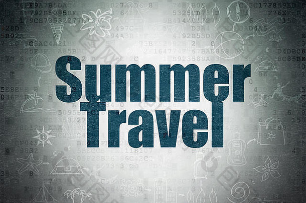 旅游理念：数字数据纸背景下的夏季旅游