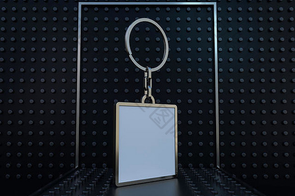奢侈品广场钥匙链空间文本标志呈现