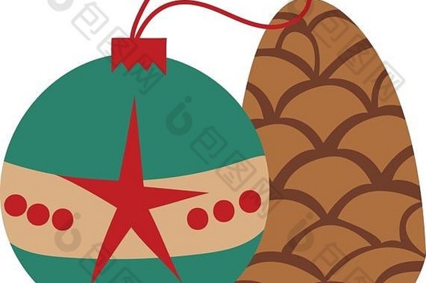 圣诞节球挂装饰图标