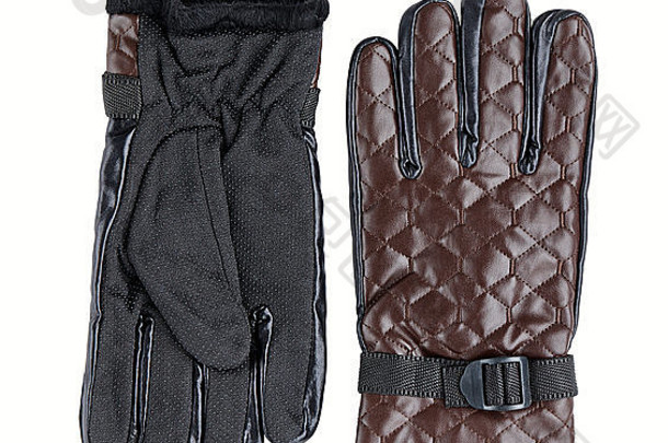 棕色（的）冬天手套