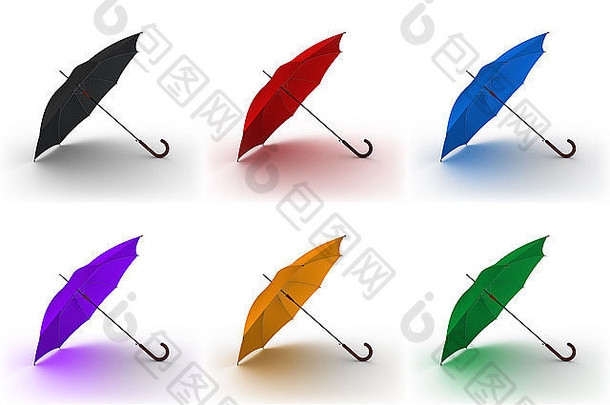 一套开放式经典颜色雨伞杆