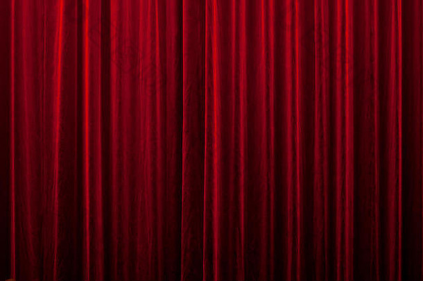 剧院里的红色天鹅绒窗帘
